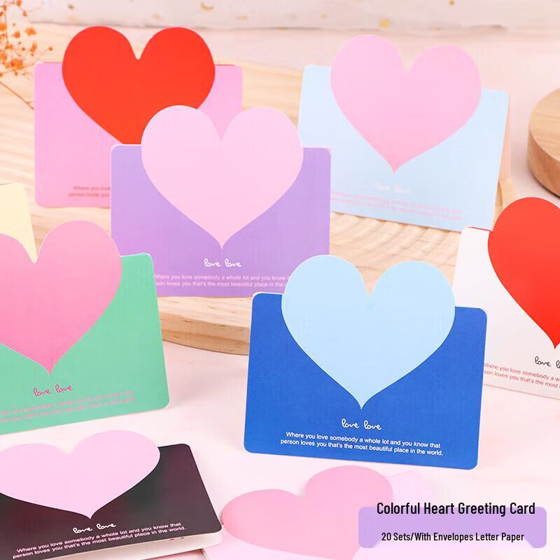 TaTanice Heart-Shaped Greeting Cards - 20 Pack