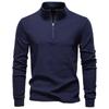 Autumn and Winter New Men's Standing Collar Half Zipper Long Sleeved German Velvet Warm Bottom Shirt Men's Hoodie