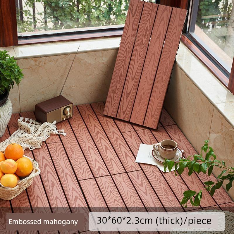Outdoor Interlocking Flooring, Outdoor Plastic Wood Flooring, Balcony Bathroom Floor Mat, Environmentally Friendly, Anti-Corrosion, No Joist Terrace