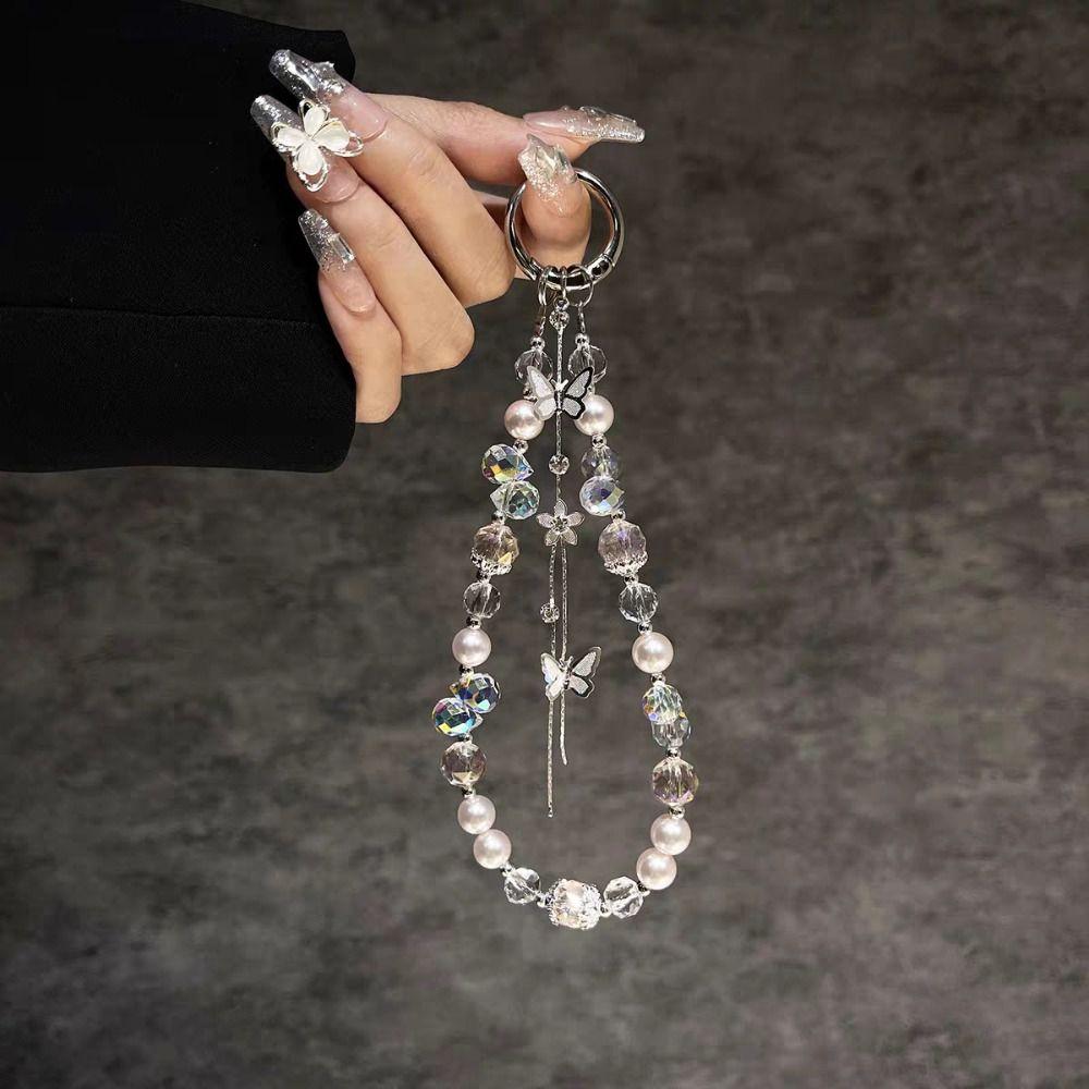 Short Tassel Butterfly Phone Lanyard Anti-lost Phone Case Wrist Strap  Female Lady Girl