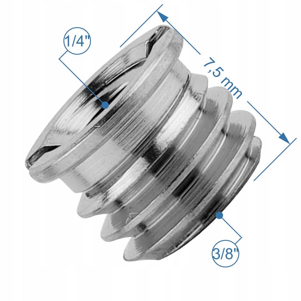 Threaded nut, adapter, reduction, 3/8" to 1/4" copper, 7.5 mm