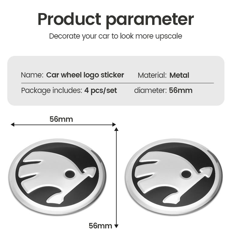 4 SZT 56 60mm Stylizacja Samochodu Dekielki Środkowe Koła Osłona Felgi Emblemat Naklejka Dla Skoda Rapid Octavia A5 RS Kodiaq Fabia A7 2022