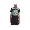 Adidas Color Block Printed Round Neck Short Sleeve T-Shirt Women Tops Multicolor GC6832