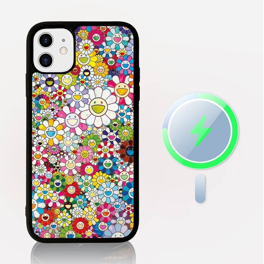 T-Takashi M-Murakami For Magsafe Phone Case For iPhone 17 Air 16 15 14 13 12 11 Pro Max Plus Shockproof Cover