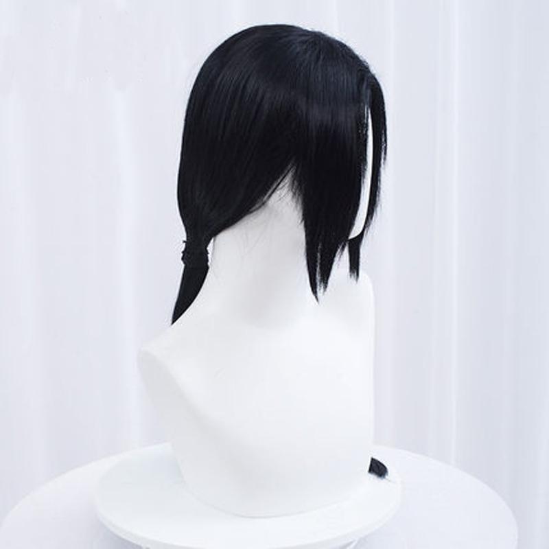 Anime Itachi Uchiha Long Straight Black Uchiha Itachi Cosplay Wig Heat Resistant Synthetic Wigs + Headband + Wig Cap