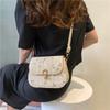 Small Fresh Lace Flower Woven Saddle Bag Versatile Shoulder Messenger Bag Foreign Style Personalized Foreign Style Saddle Bag
