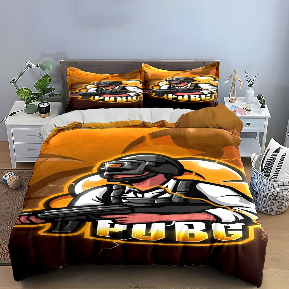 "PUBG logo, armed soldier." Bedding sets Duvet cover sets Duvet covers Pillowcases(1*Duvet Cover 2*Pillowcases without duvet insert)