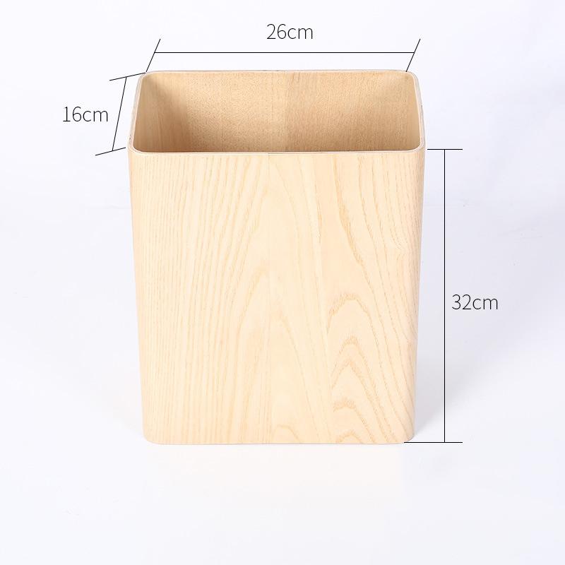 Simple Rectangular Garbage Can Wooden Storage Bucket Wastebasket Creative Home Kitchen Trash Can Home Cleaning Tools Accessories