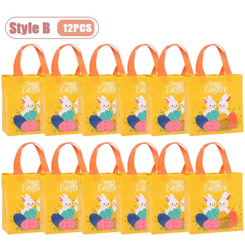 4-40PCS Easter Themed Non Woven Bags Collection Holiday Gift Bags Valentines Party Packaging Shopping Tote Waterproof Decor