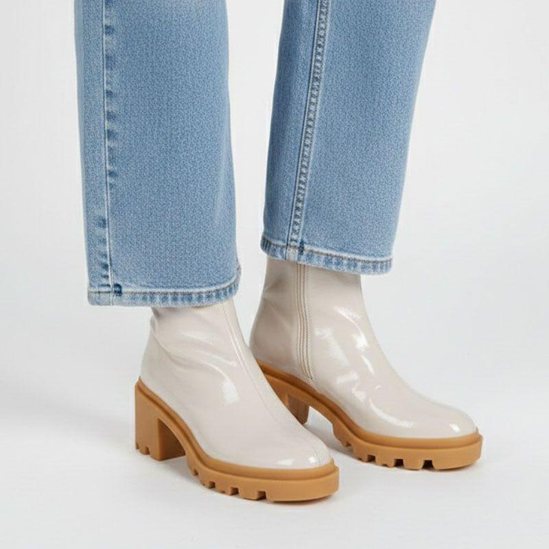 Lakierowane botki Delizia z ząbkowanymi obcasami Damskie LES TROPEZIENNES PAR M.BELARBI