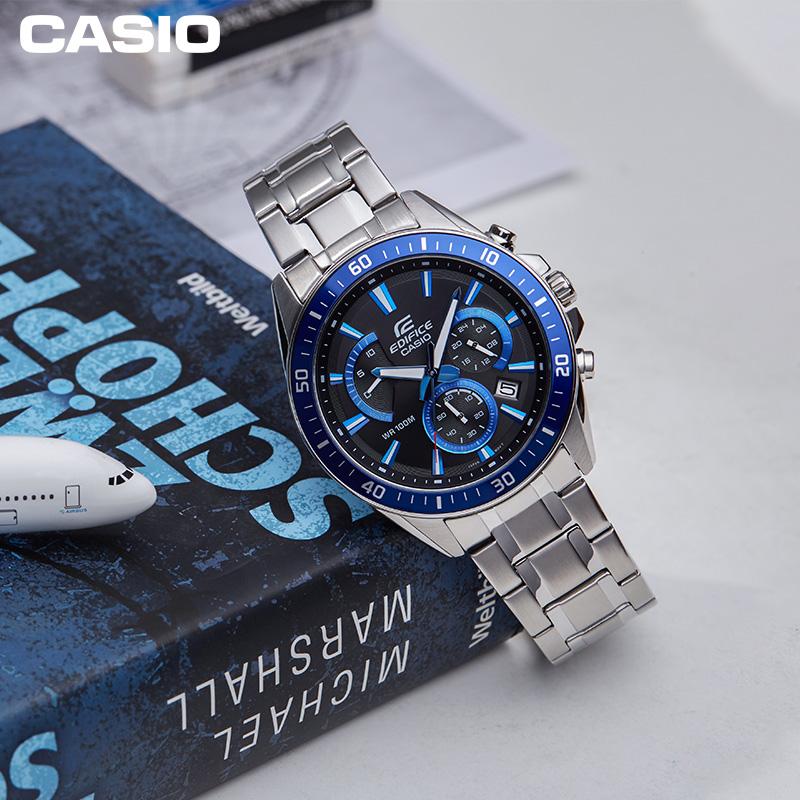 Casio EDIFICE Herz des Ozeans 100 Meter Wasserdicht Quarzwerk Edelstahlarmband Japanische und Koreanische Uhr Herrenuhr EFR-552D-1A2VUPRD
