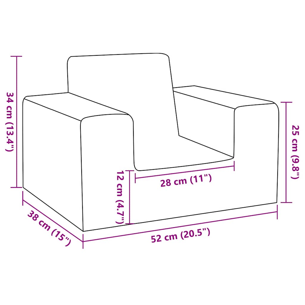 Vidaxl Sofa Dziecięca, Kremowa, Miękki Plusz