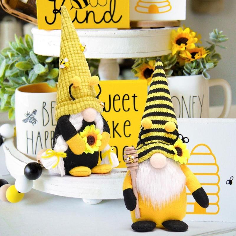 Sunflowers Gnomes Doll Bees Tomte Swedish Nisse Scandinavian Decoration Rudolph (Sunflowers) Honeybee Flower