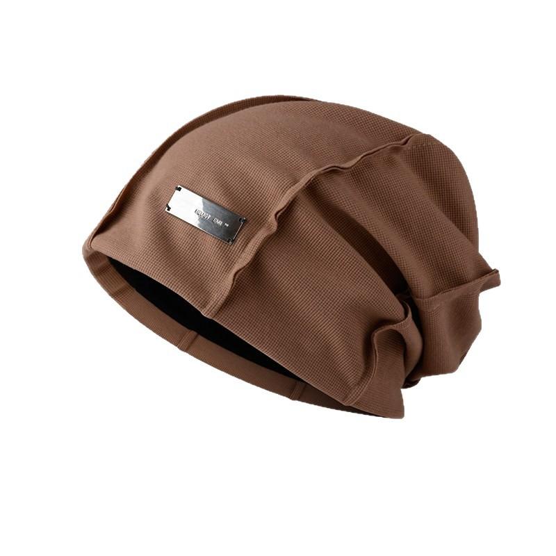 Street niche ins show face small plain pile hat spring and autumn versatile temperament fashion bag head knitted cold hat