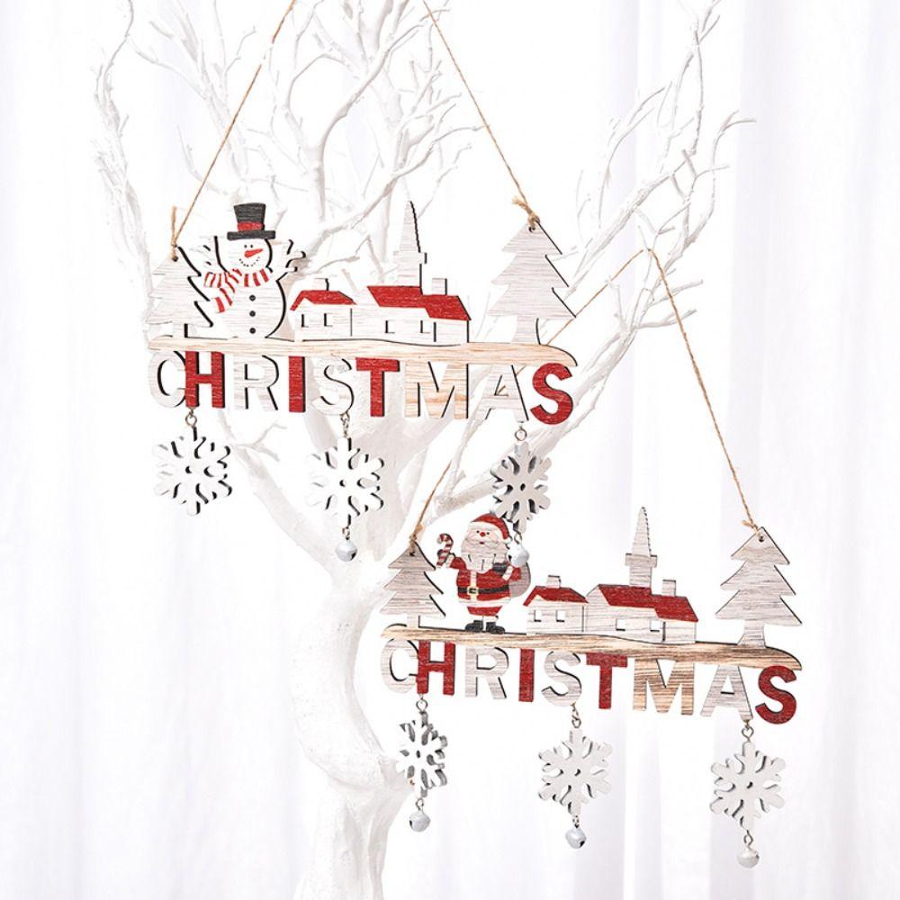 

Elk Xmas Tree Ornaments Wooden Xmas Door Hanging Ornaments Wooden Christmas Pendants Festival