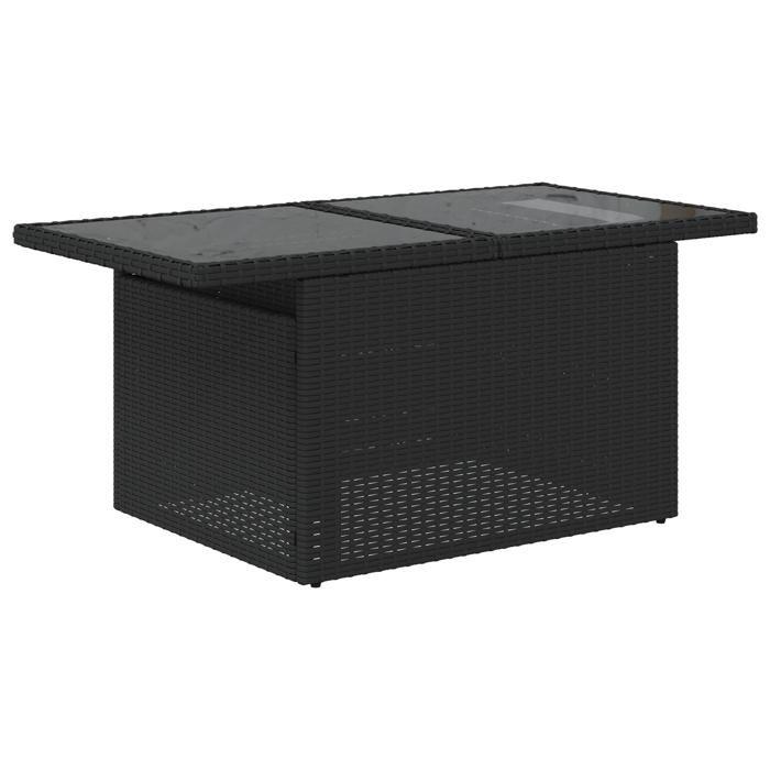 Ensemble de canapé de jardin vidaXL 7 pièces avec coussins en rotin noir, Canapé de jardin 2 places vidaXL avec rangement et 3357050
