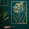 4-Pack Gold Metal Line Wall Art Abstract Woman Body Figure Home Aesthetic Decor Sculpture Gift