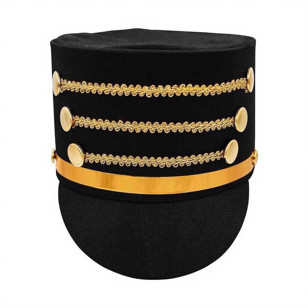 Drum Major Master Hats Marching Band Hat Military Royal Soldier Top Cap Halloween Performance Hat-nutcrackers Costume Accessorie