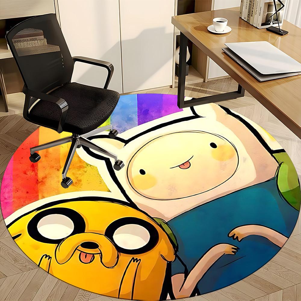1pc Adventure Time Friendship Office Round Area Rug, Under Office Chairs Bedroom Living Room Home Decor  A1022288