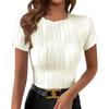 Women's Solid Color Round Neck Slim Short Sleeve T-shirt Top