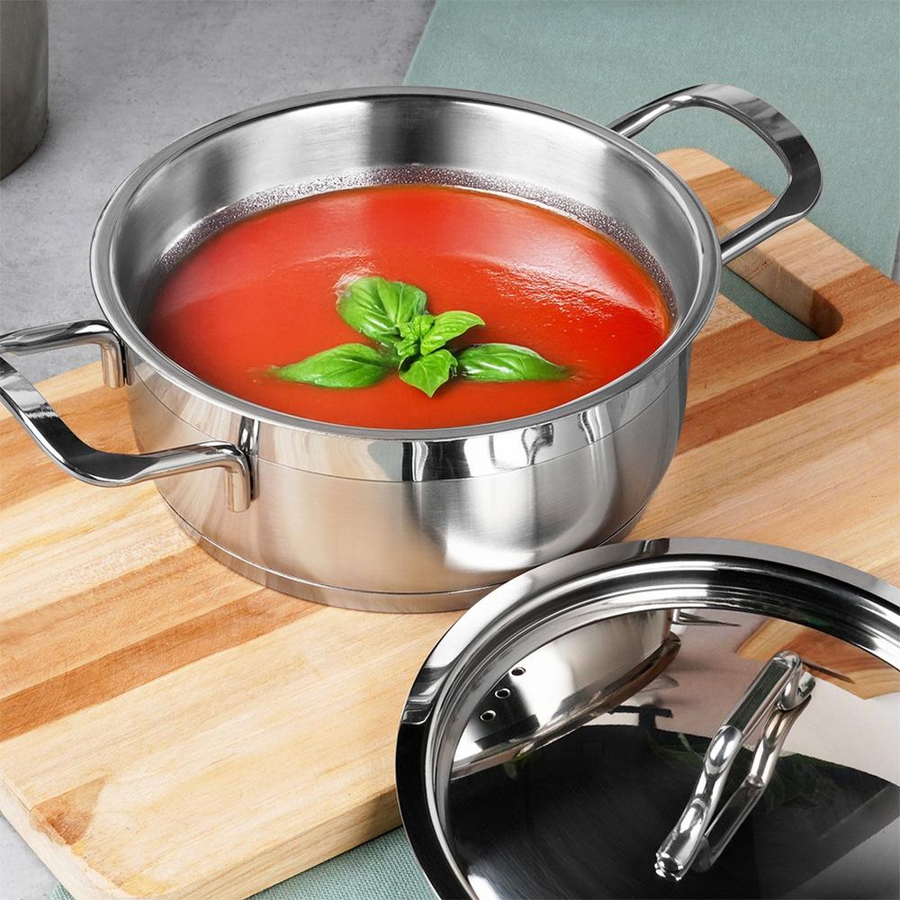 Steel pot with lid ANETT 16 cm, 1.2 l