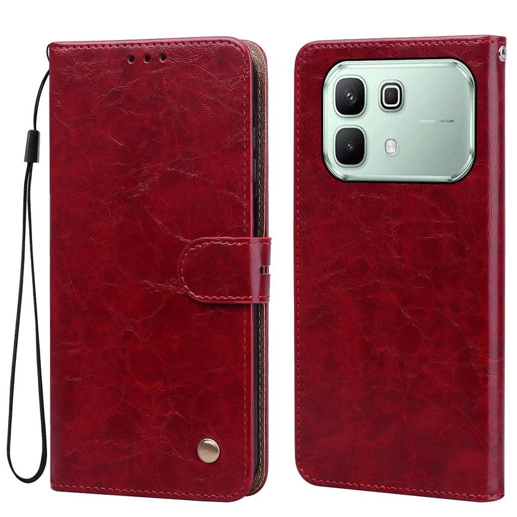 Vintage Crazy Horse Texture PU Leather Flip Wallet Phone Case for infinix NOTE 60 Pro,60 Card Holder Kickstand Shockproof Protective Cover