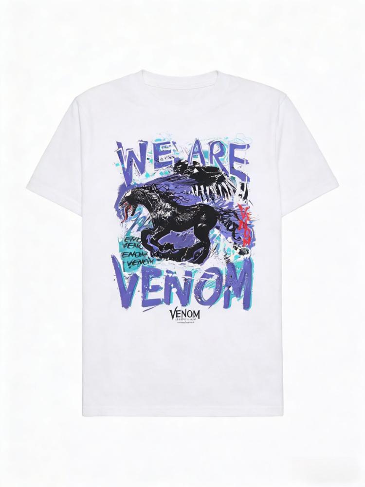

Marvel New Fashion Marvel Venom Venom Horsepower Print High Quality Unisexs and Womens Short Sleeve Plus Size Casual TShirts M