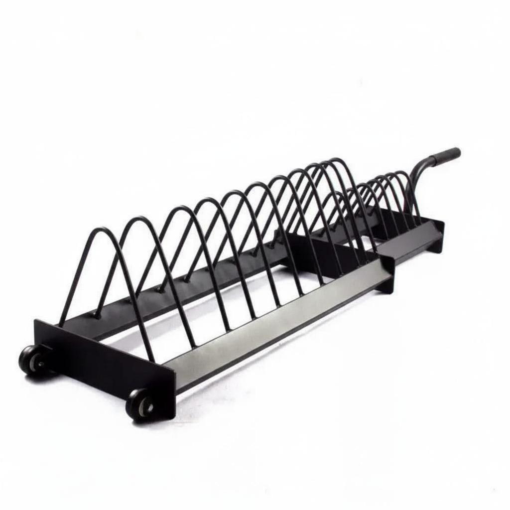 Barbell Plate Trolley Space-Saving Wheeled Weight Storage Rack Heavy-Duty