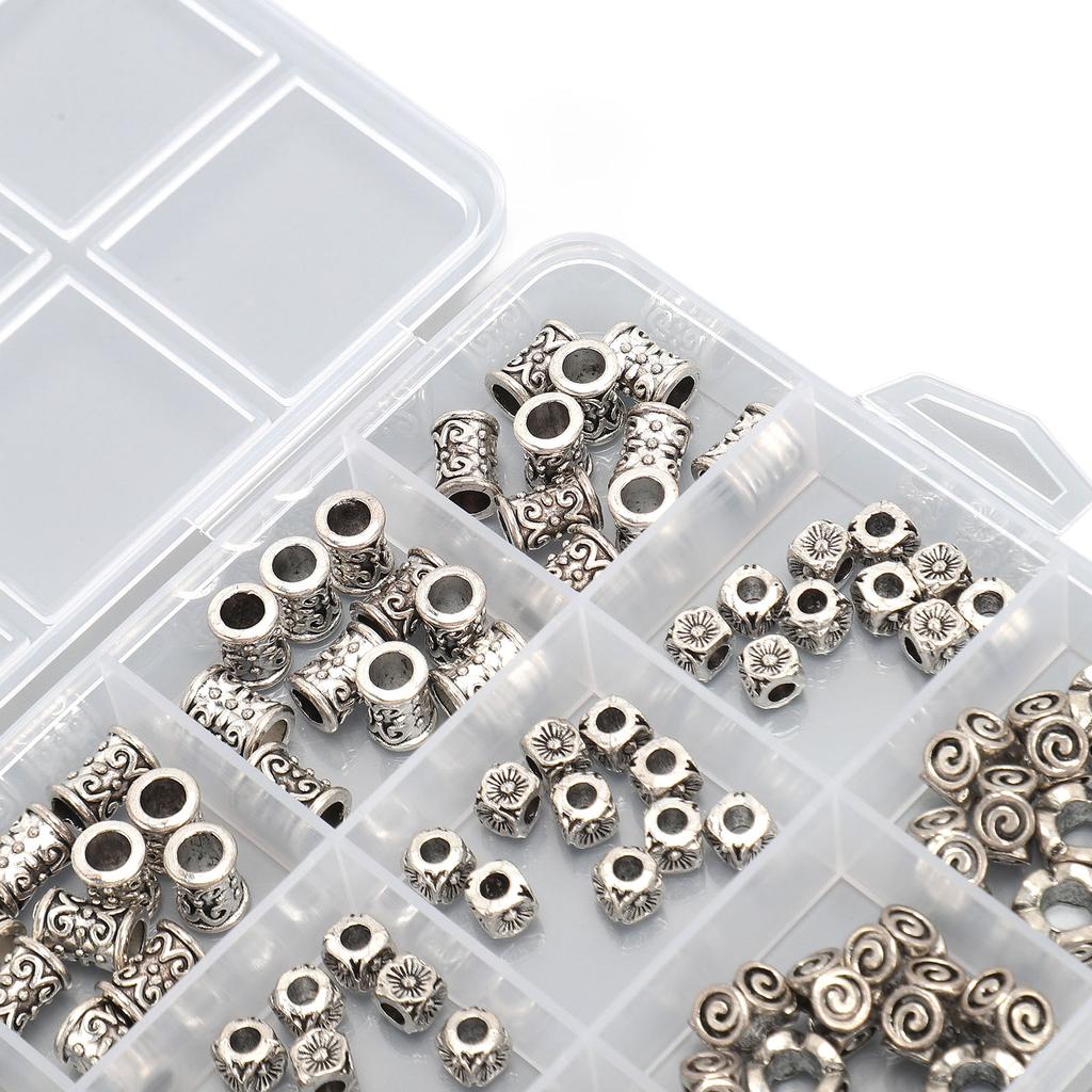 120pcs Dreadlocks Beads Vintage Hair Braid Rings Alloy Cuffs Braiding Hair Accessories for Jewelry Making