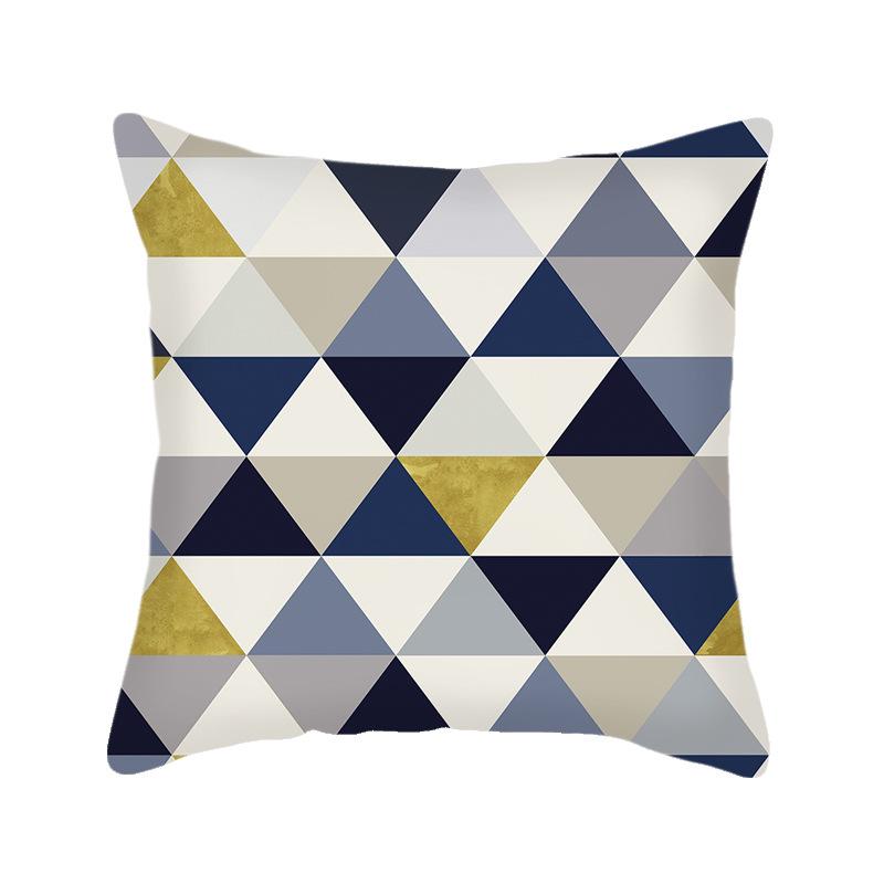 New European Style Simple Pillowcase Creative Geometric Cotton Cushion Cover