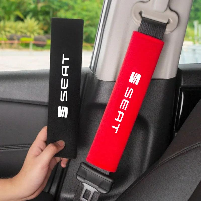 ADS1 2Pcs Car Seat Belt Protection Shoulder Pad Covers For Seat Leon Ateca Arona Altea ltea Toledo Tarraco Auto Accessories