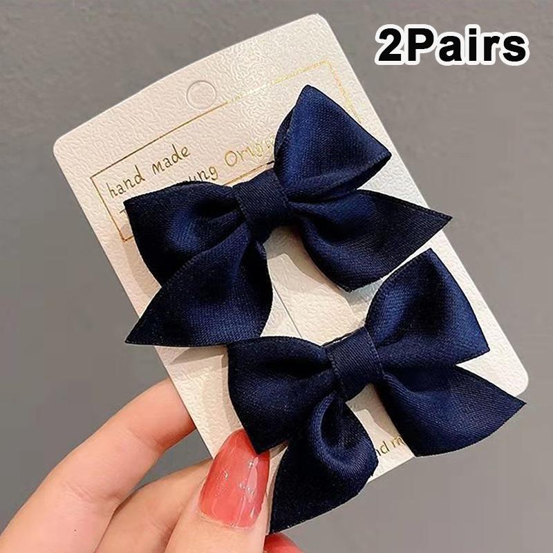2Pairs Lovely Bow Headgear Sweet Little Girl Hair Accessories Summer Girls Net Red Baby Hairpins Children Hair Clips Gifts