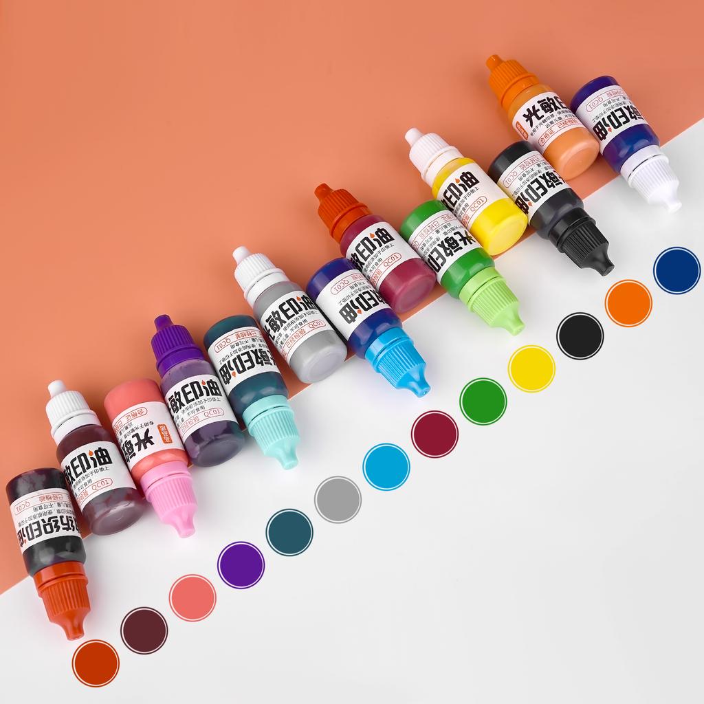 10ml Ink Textile Clothes Waterproof Ink Special Photosensitive Ink Fast Drying Stamping Ink Stamp Printing Not Fade For Students