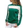 Ladies Fashion Spliced Sports Long Sleeve Round Neck Top