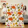 280gsm Autumn Harvest Blanket Suitable for Sofa Bed - Warm Soft Flannel Throw with Acorn Berry Print, Fall Bedspread for Couch, Bedding Decor, Machine