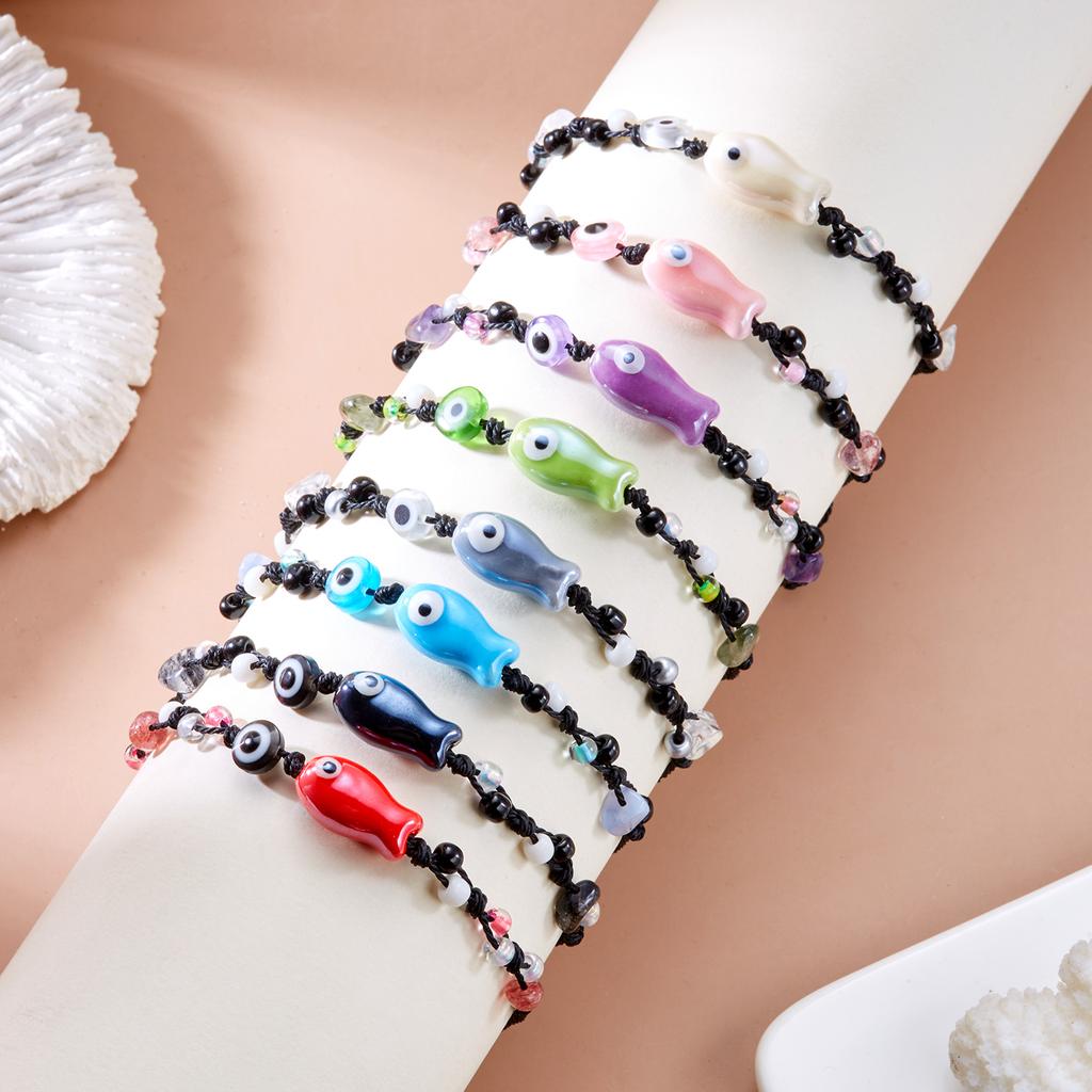 Pulsera de Abalorios de Cerámica de Colores Hecha a Mano para Mujeres Pareja Pulsera Trenzada de Abalorios Bohemia Fiesta Amistad Joyería Estética