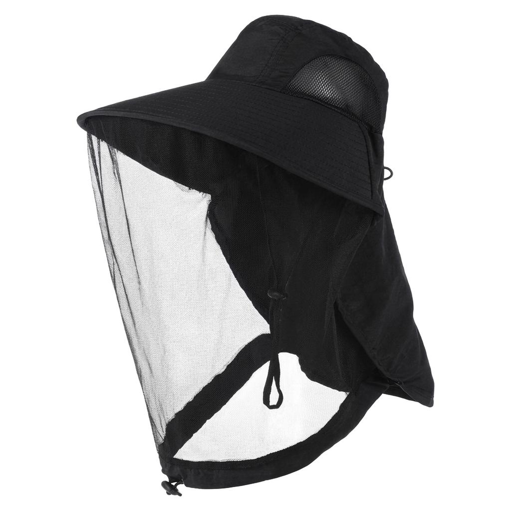 UV-Schutzhut mit Gesichtsmaske Atmungsaktiv Insektenschutz Breiter Rand Anglerhut Outdoor Sport Natur Wandern Camping Netzhut