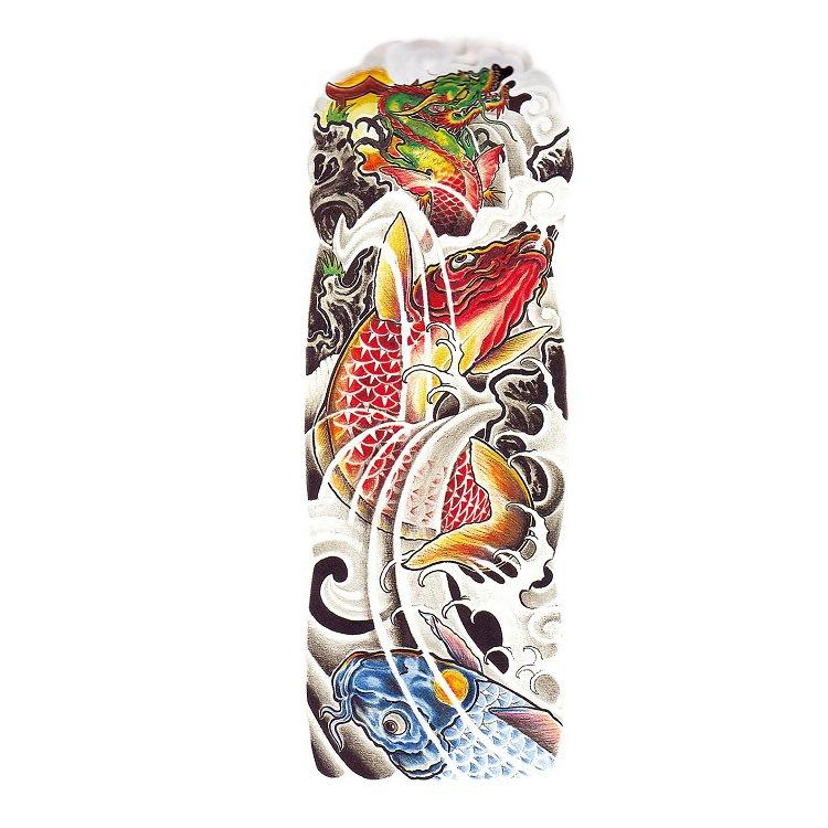 Flower Arm Tattoo Sticker Waterproof Men And Women Sticker Full Arm Waterproof Tattoo Sticker Ukiyo-E Painting Geisha Simulation Big Picture Sticker