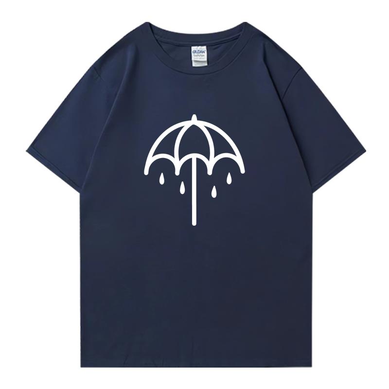 Umbrella Bring Me The Horizons Metal Washed Oversized T-shirt Street Hip Hop 100% Cotton Men Women Short Sleeve T-shirts Unisex
