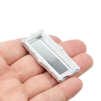 1:12 Dollhouse Miniature Mirror Vintage Square Carved Mirror Furniture Decor Toy