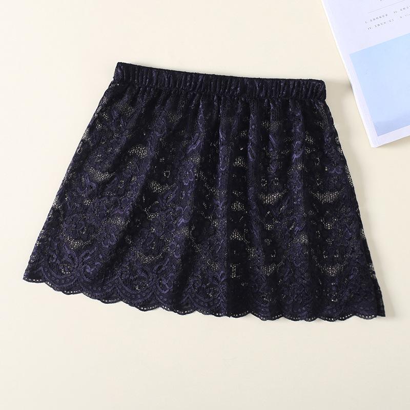 Women Lace Floral Fake Shirt Skirt Blouse Tail Hem Detachable Underskirt Shirt False Mini Skirt Fake Hem Adjustable Fake Top
