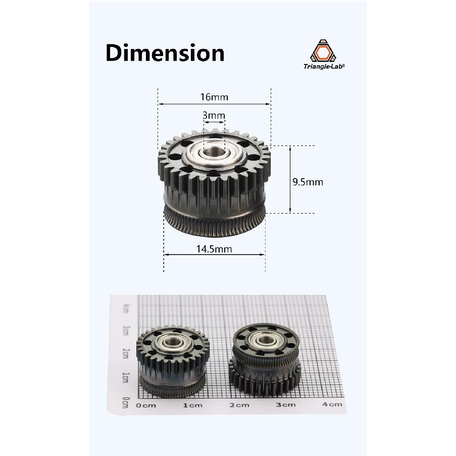 Trianglelab® Upgrade Extruder Gear For Creality K2 serie All Metal Filament Drive Gear For K2 serie Nickel Plated DLC Coating