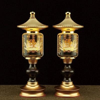 Kolorowy Kryształowy Lotos Świecznik Uchwyt Podłączany Budda Ofiara Kryształowa Kula Rzeźba Pismo Świątynia Sala Buddyjska Domowy Budda