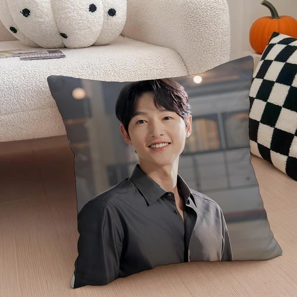 Handsome Talented Korean Actor SSong Joongki Cushion Cover Throw Pillow Cover Hidden Button Durable Polyester Chair Cushion