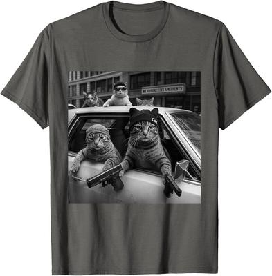 Funny Gangster Cats Street Design Funny Gangster Cat Unisex T-Shirt