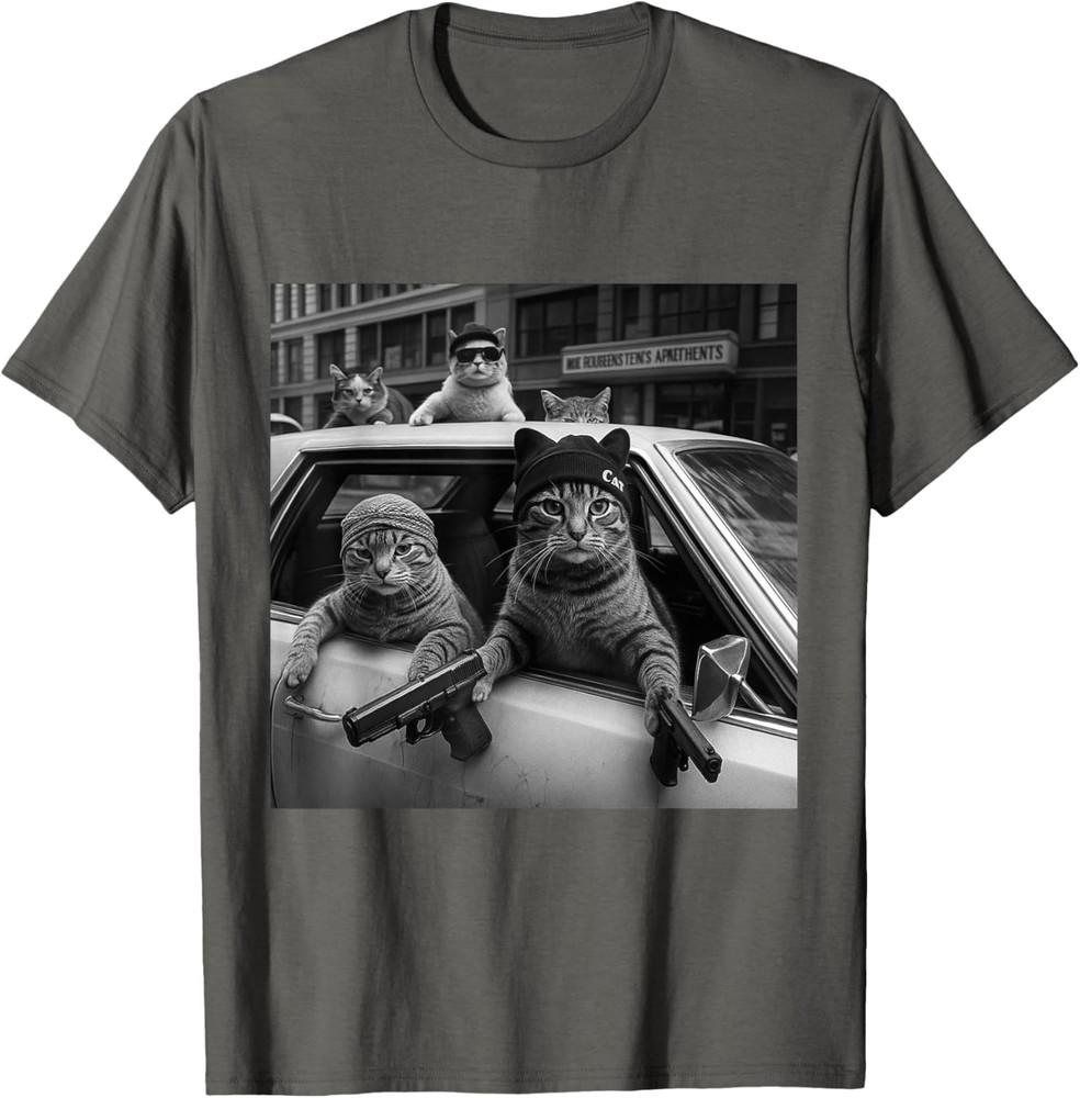 

Funny Gangster Cats Street Design Funny Gangster Cat Unisex T-Shirt 4XL
