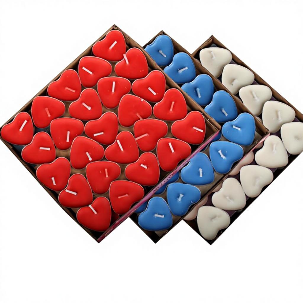 2-Hour Heart-Shaped Confession Smokeless Semi-handmade Tea Light Candle Birthday Qixi Festival Valentine's Day Proposal Display