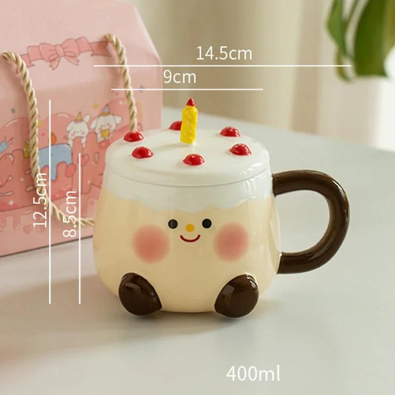 

Милые милые мультяшные керамические кружки, подарки на день рождения, изысканные офисные кофейные чашки, домашние чашки для завтрака и йогурта 400ml