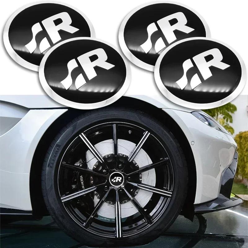 Pegatinas Centrales para Ruedas de Coche de 56MM Insignia de Tapacubos para Volkswagen VW RLINE GTI ABT SR Golf 6 7 8 MK3 MK7 Polo Tiguan Touran Beetle Jetta