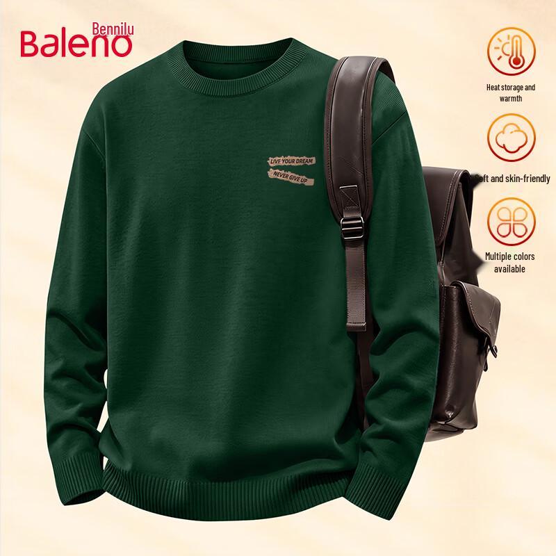 Baleno Men's Winter Fleece-Lined Crewneck Pullover Sweater